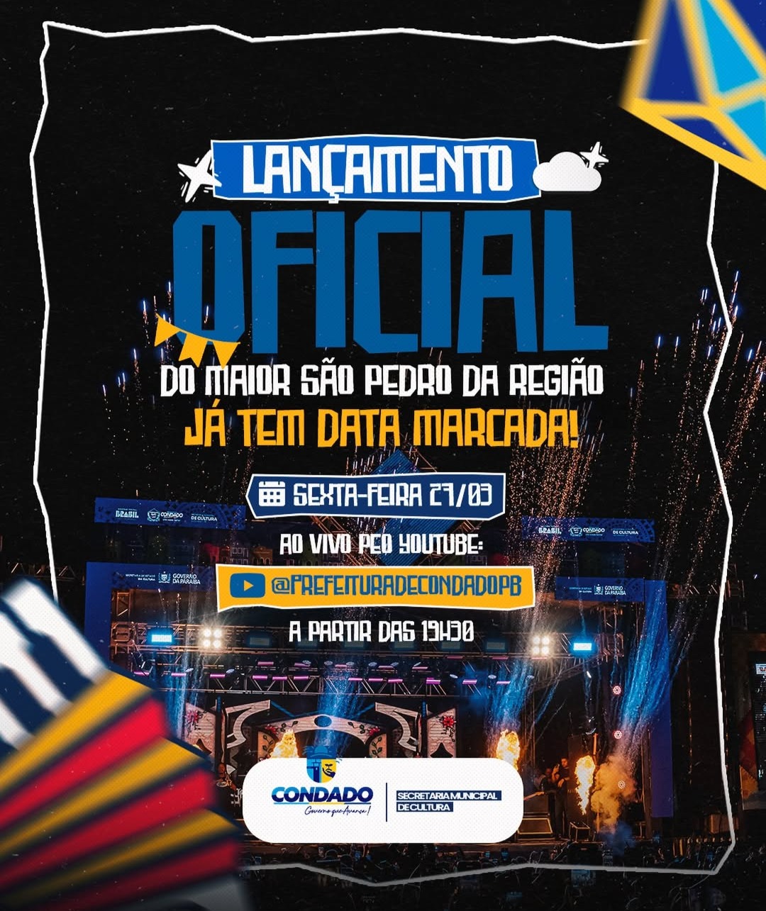 Prefeitura de Condado anuncia lan�amento oficial do S�o Pedro 2026 com transmiss�o ao vivo